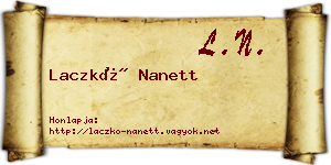 Laczkó Nanett névjegykártya